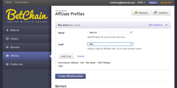 BetChain Affiliate Code