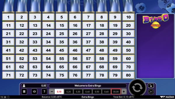 Extra Bingo bitcoin lottery game