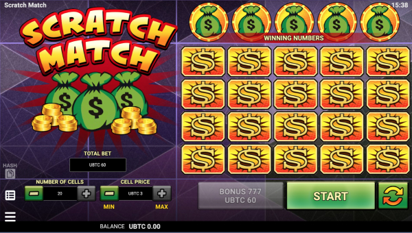 Scratch Match bitcoin lottery game